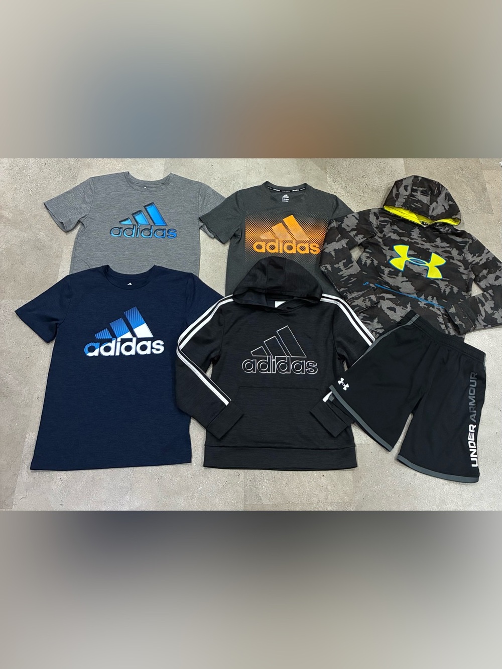 Boys ADIDAS/UNDER ARMOUR Shirts..Sweatshirts & Athletic Shorts Lot, sz Medium